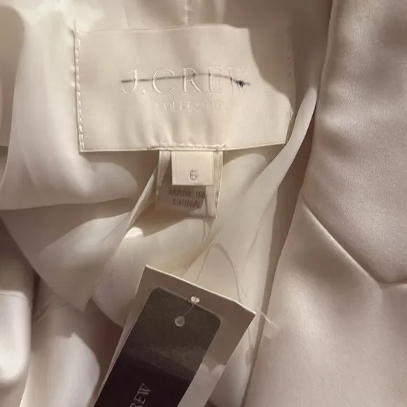 NEW J Crew Collection Ivory Crepe Blazer 6 - Picture 5 of 8